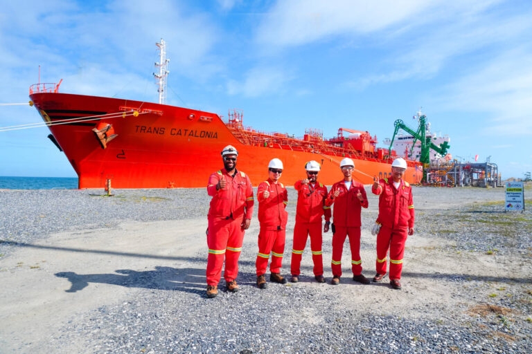 Caribbean Gas Chemical Limited loads its inaugural Methanol Cargo onboard the M/T Trans Catalonia